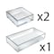 Azar Displays Deluxe Clear Acrylic Tray 3 Piece Set - Square Trays and Large Tray 556224 - alternate 1